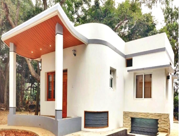A 3D-printed house.